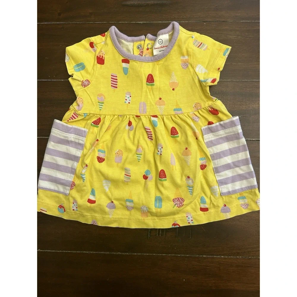 Hanna Andersson Yellow Ice Cream Dress 3-6 Months Baby SEE PHOTOS